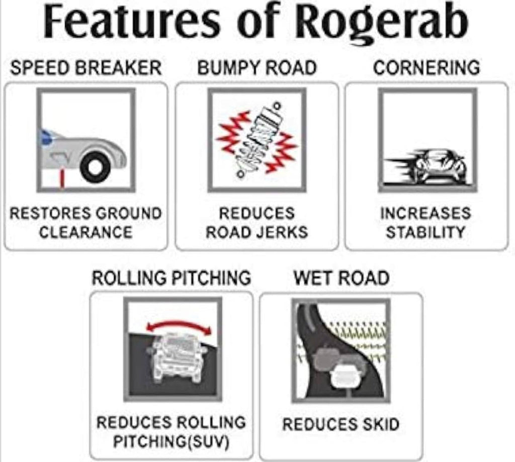 ROGER Rogerab For ALL CAR MODELS (4Pcs) Patented,ARAI Tested Car Coil Spring Buffer Kit To Increase Car Height & Comfort fo All Car