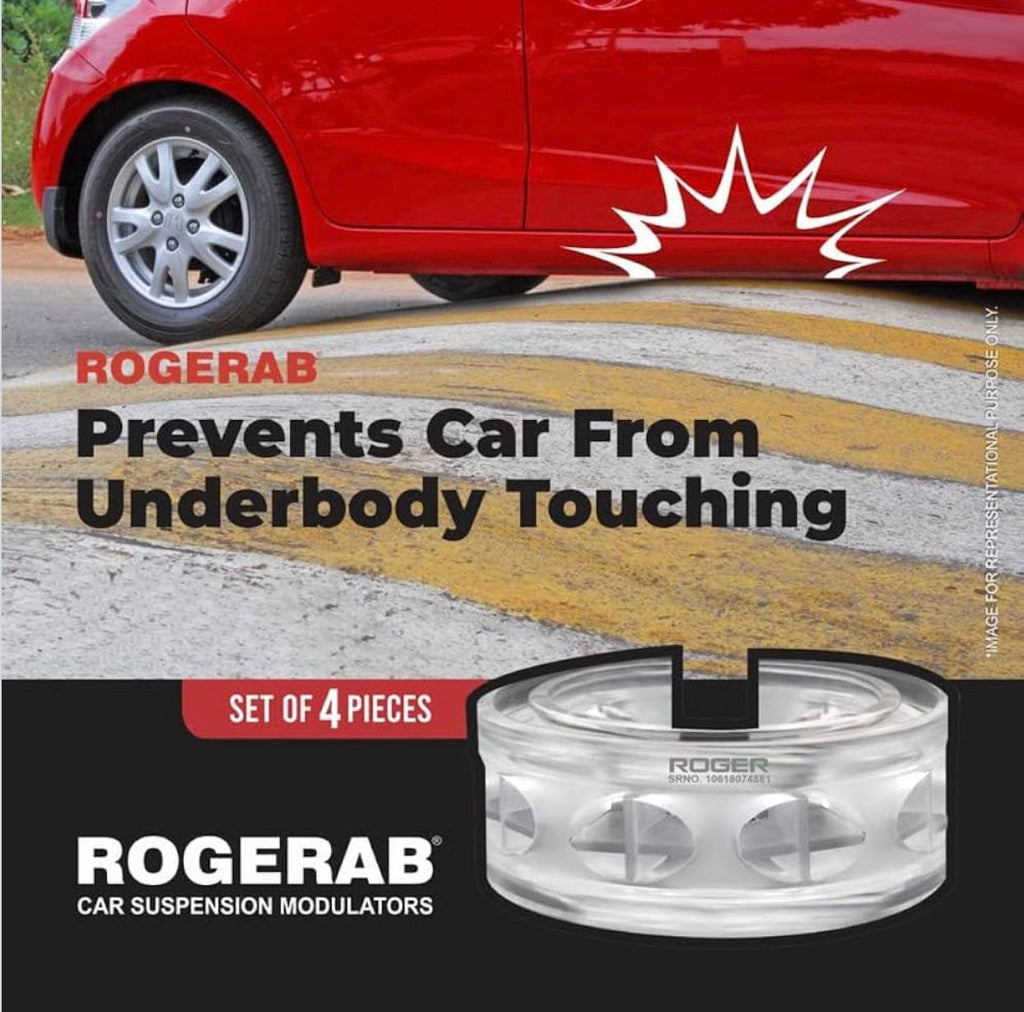 ROGER Rogerab For ALL CAR MODELS (4Pcs) Patented,ARAI Tested Car Coil Spring Buffer Kit To Increase Car Height & Comfort fo All Car